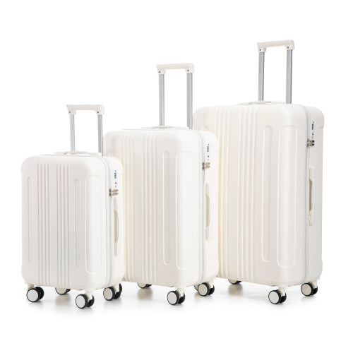 20", 24" and 28" 3-Pc Set with ABS Spinner Wheel Luggage, Carry-On Suitcase, Matching Color, TSA Combination Lock