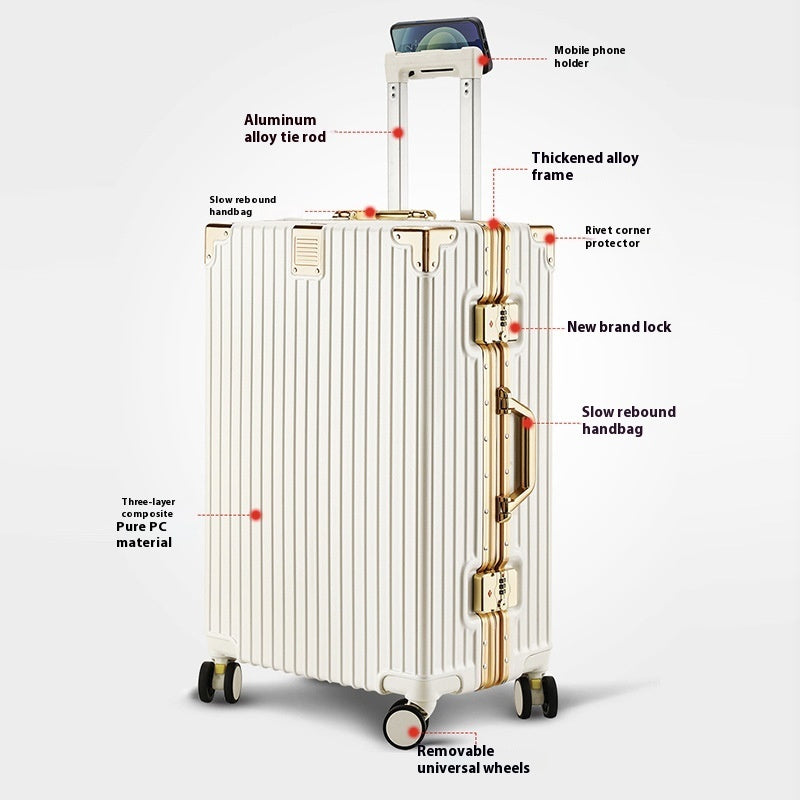 Suitcase Large Capacity Aluminum Frame Luggage