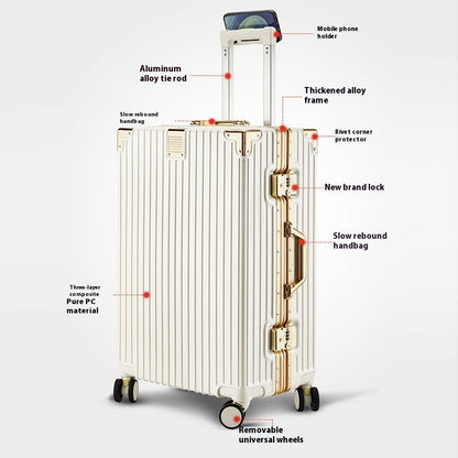 Suitcase Large Capacity Aluminum Frame Luggage