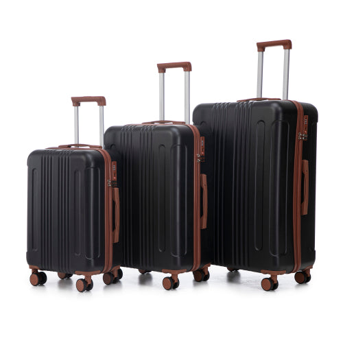 20", 24" and 28" 3-Pc Set with ABS Spinner Wheel Luggage, Carry-On Suitcase, Matching Color, TSA Combination Lock