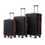20", 24" and 28" 3-Pc Set with ABS Spinner Wheel Luggage, Carry-On Suitcase, Matching Color, TSA Combination Lock