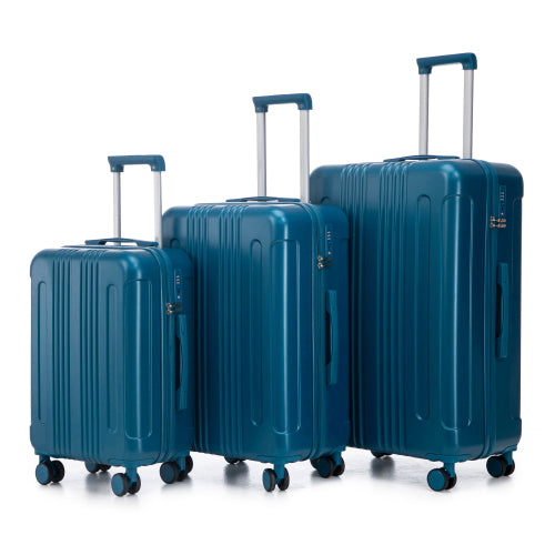 20", 24" and 28" 3-Pc Set with ABS Spinner Wheel Luggage, Carry-On Suitcase, Matching Color, TSA Combination Lock
