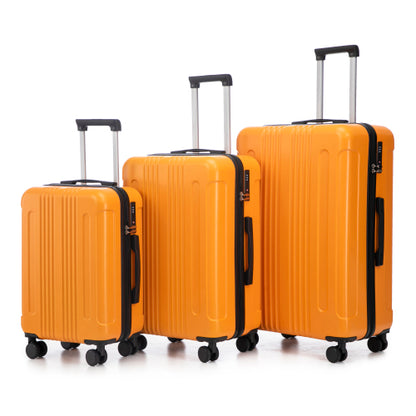 20", 24" and 28" 3-Pc Set with ABS Spinner Wheel Luggage, Carry-On Suitcase, Matching Color, TSA Combination Lock