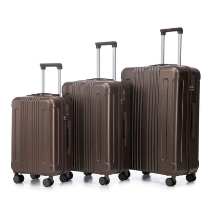20", 24" and 28" 3-Pc Set with ABS Spinner Wheel Luggage, Carry-On Suitcase, Matching Color, TSA Combination Lock